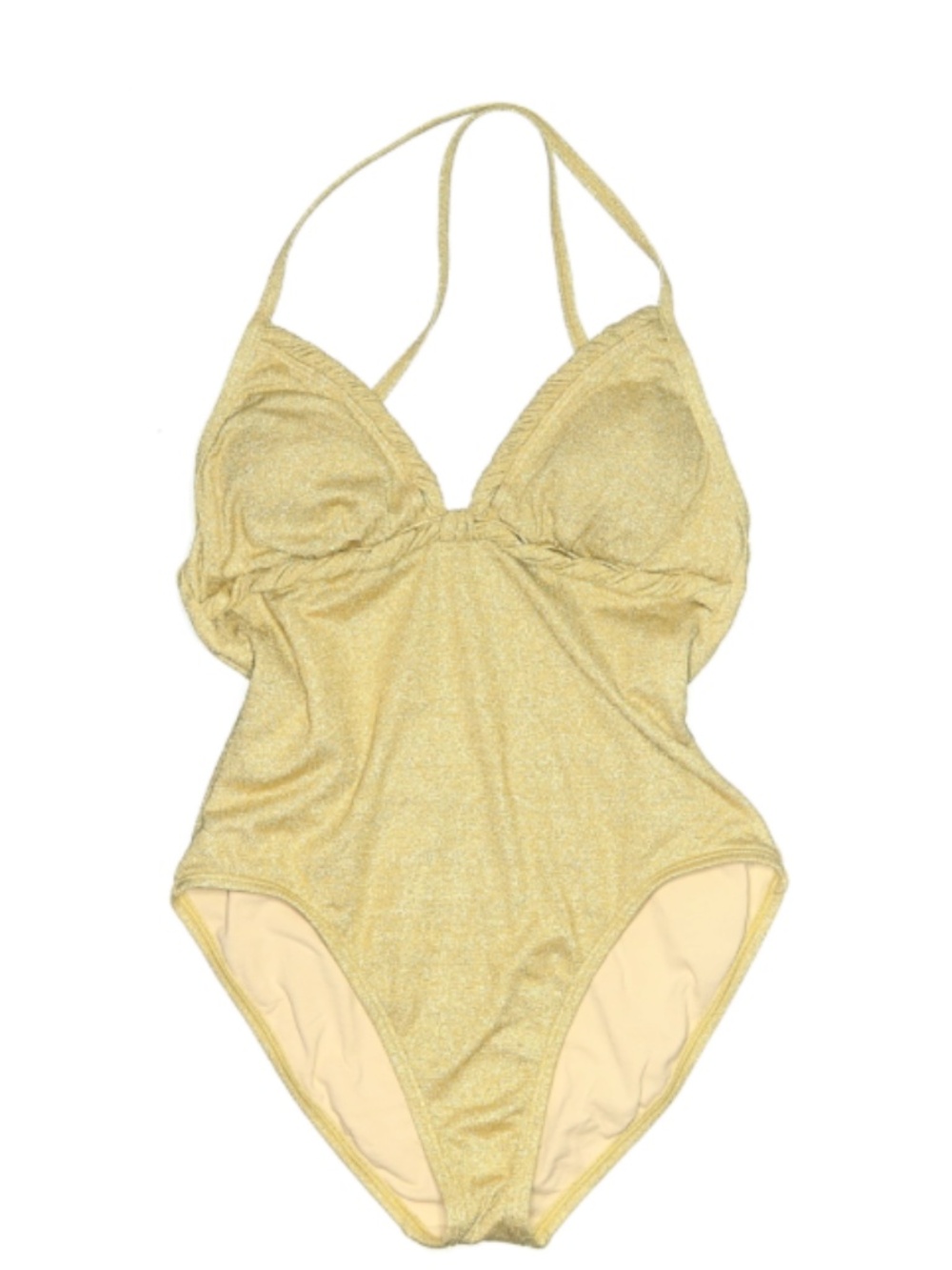 Anne Klein Gold One Piece Swimsuit Size 10